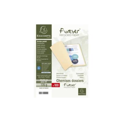 Paquet de 100 chemises Forever® 170g 100% recyclé 24x32cm Rose - EXACOMPTA