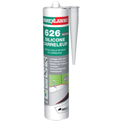 Mastic silicone carreleur 626 PAREXLANKO - 310 ml - gris moyen - G626GRIMOY310