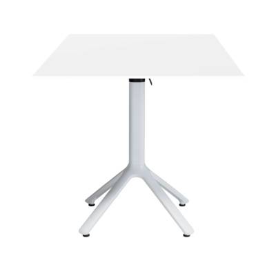 Table rabattable pied blanc 70x70cm blanc chants blancs - terrasse - RestooTab