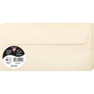 Lot de 20 Enveloppe 120g 110x220 ivoire
