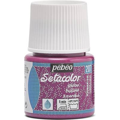Flacon 45 ml Peinture Setacolor pour tissus clairs Pailletée TOURMALI