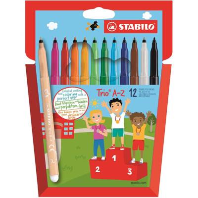 Etui de 12 feutres de coloriageTrio A-Z pointe moyenne - STABILO