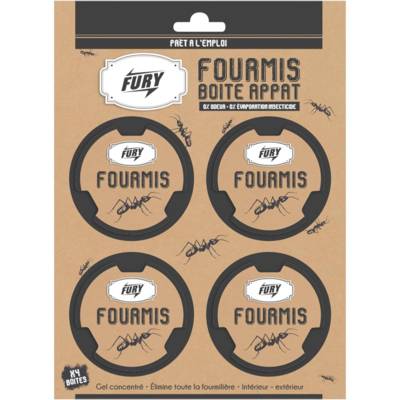 Pack de 4 Boites Appât Anti-Fourmis 0% Evaporation d'Insecticide