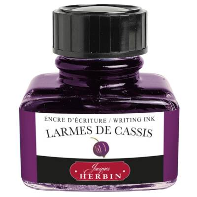 Encre traditionnelle à stylo en flacon "D" 30ml Larmes de cassis - HERBIN