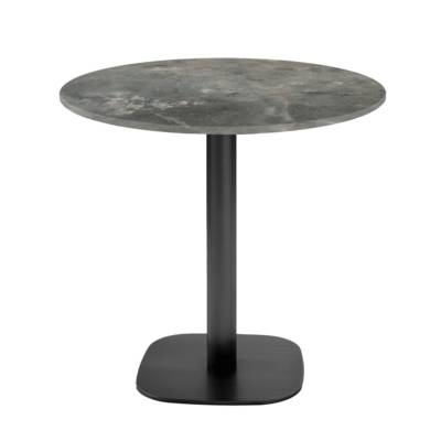 Table pied noir Ø70cm pierre metallisee - intérieur - RestooTab