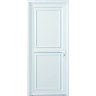 Porte d'entrée PVC MYKONOS blanc dormant 60mm - 215 x 90 cm - Gedimat - GIMM MENUISERIES