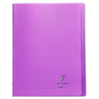 Cahier Protège-cahier Koverbook Piqué Polypro 24x32 cm 96p séyès Violet Transparent - CLAIREFONTAINE