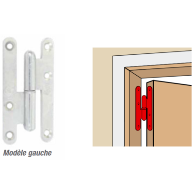 Paumelle bouts ronds “Loutre Sedan ” TORBEL - 140x80 mm - Gauche - J530820 - Maxoutil