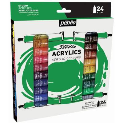 Etui de 24 tubes de peinture Studio Acrylics 12ML - PÉBÉO