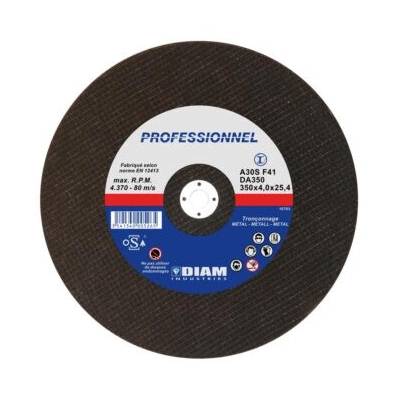 Disque abrasif diam.350 X 4 X 25.4 acier - DIAM INDUSTRIES - DA350/25