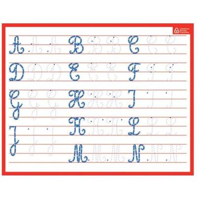 Ardoise rigide effaçable à sec "Majuscules Cursives" 21 x 26,5 cm