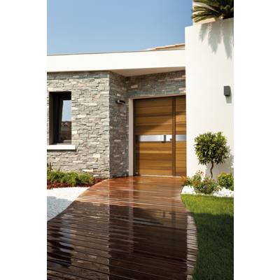 Porte d'entrée bois Red Cedar NATIV 2 miel dormant 70 mm - 215 x 90 cm - Gedimat - ZILTEN