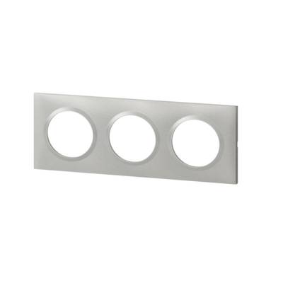 Plaque carrée DOOXIE 3 postes effet aluminium - Gedimat - LEGRAND