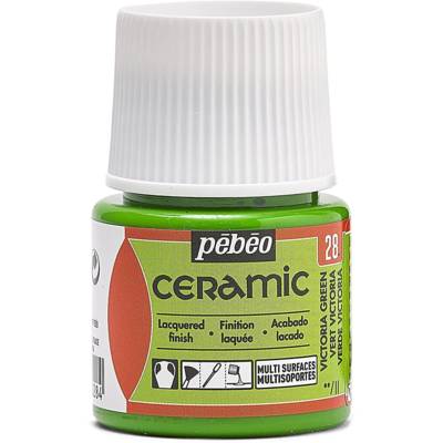 Flacon 45 ml peinture CERAMIC faïence et multi support VERT VICTOR - PÉBÉO