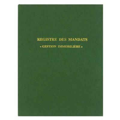 Registre MANDAT GESTION IMMOBILIERE 32X25 cm 200 Pages Vert
