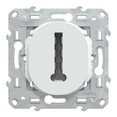 Prise téléphone en T OVALIS 8 contacts - Blanc - Gedimat - SCHNEIDER ELECTRIC
