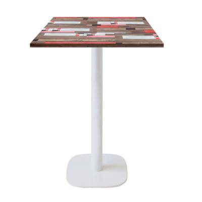 Mange-debout pied blanc 60x60cm redden wood - intérieur - RestooTab