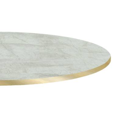 Plateau de table rond Marbre Pokhara & laiton - RestooTab