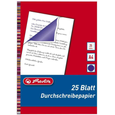 Lot de 25 feuilles papier Carbone écriture manuelle Bleu A4