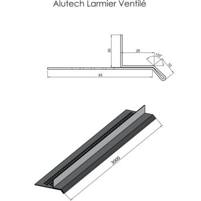 Larmier ventilé ALUTECH - 30 x 19 mm L.3 m - Gedimat - KAYCAN NATURETECH