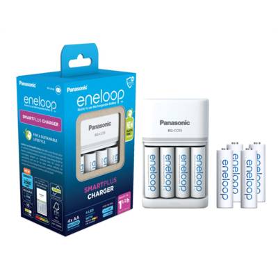 Eneloop Chargeur Smart Plus Ni-MH AA/AAA avec 4 Piles AA 2000mAh