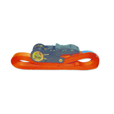 Sangle polyester avec tendeur à cliquet avec protection caoutchouc orange larg.25mm - Gedimat - CHAPUIS
