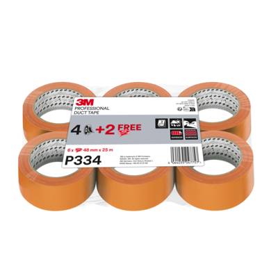 Toile de réparation P334 orange 48mmx25m - pack de 6 rouleaux - Gedimat - 3M BRICOLAGE et BATIMENT