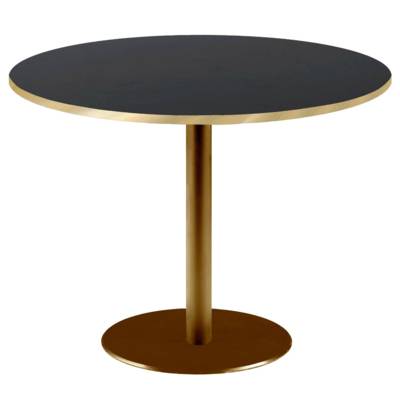 Table pied Doré Ø120cm noir chants laiton - intérieur - RestooTab