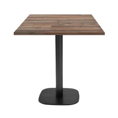 Table pied noir 70x70cm vieux plancher - intérieur - RestooTab