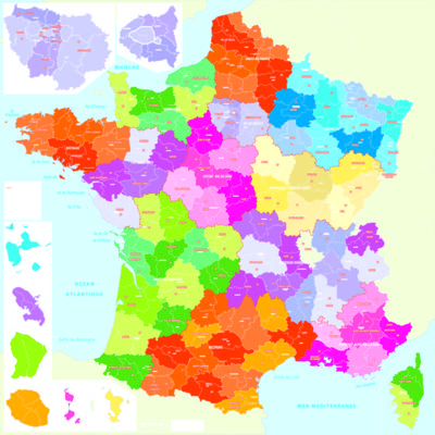 Carte de France Administrative des 13 nouvelles régions Geoatlas