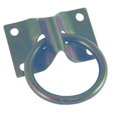 Platine avec anneau acier zingué noir D7mm D.int.50mm - 70 x 45 mm - Gedimat - CHAPUIS