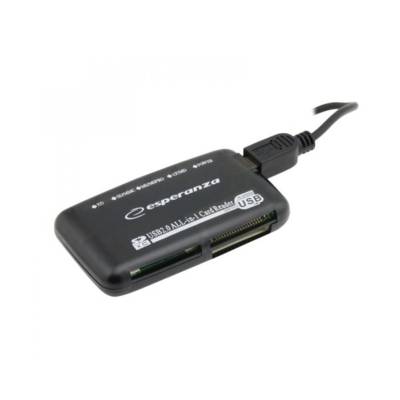 Lecteur de Cartes tout-en-un USB 2.0 - 4 Fentes Noir