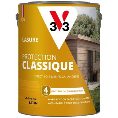 Lasure protection classique chêne clair - pot de 5 litres - Gedimat - V3