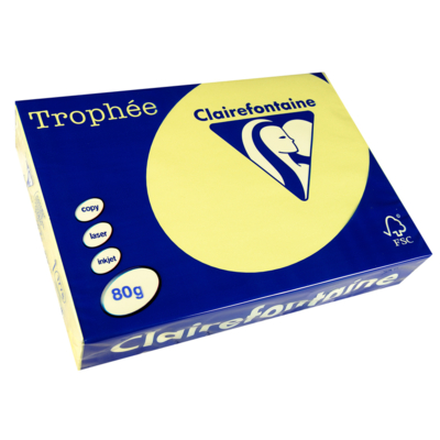 Ramette 500 Feuilles Papier 80g A4 210x297 mm Certifié FSC JONQUILLE - Clairefontaine