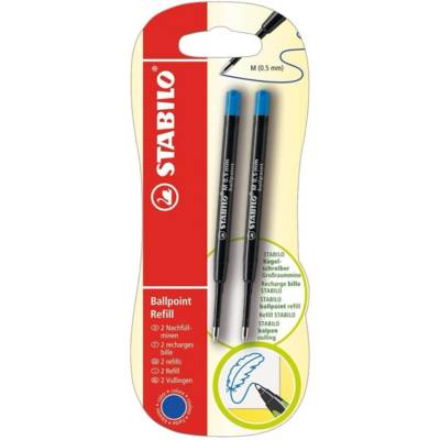 Blister de 2 recharges stylo bille  bleu