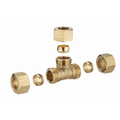 Té laiton bicone égal pour tube cuivre NOYON & THIEBAULT - Ø 14 mm - 512-14L1 - Maxoutil