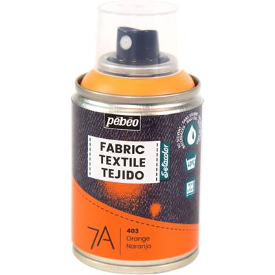 Peinture en Spray 7A - 100ml Spécial Textiles Naturels et Synthétiques ORANGE - PÉBÉO
