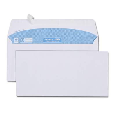 Étui de 100 enveloppes blanches DL 110x220 80 g/m² bande de protection