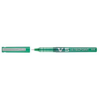 Stylo roller Hi-Tecpoint V5 Encre liquide Pointe Fine Vert