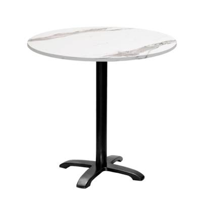 Table pied noir Ø80cm marbre blanc - intérieur - RestooTab