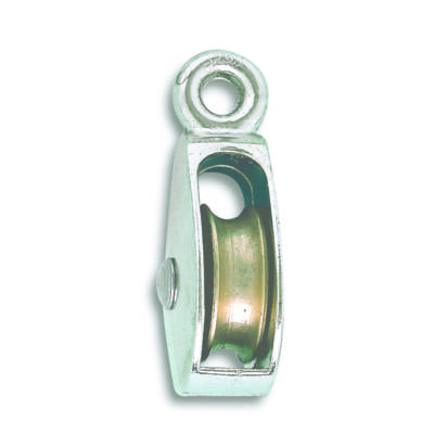 Poulie 1 galet à œil fixe zamak nickelé D.galet 32mm - Gedimat - CHAPUIS