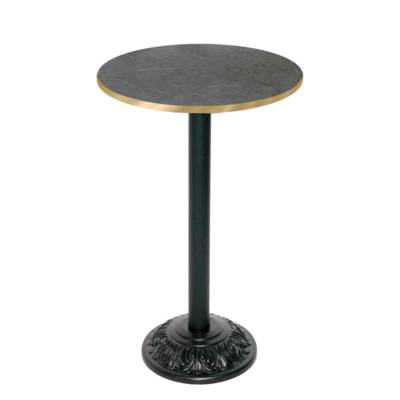 Mange-debout pied noir Ø60cm marquina chants laiton - intérieur - RestooTab