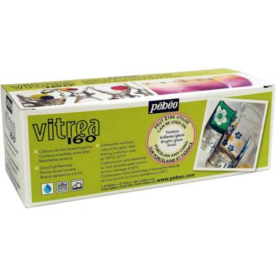 Set 10 flacons 45ml peinture Vitrea 160 assortis brillant
