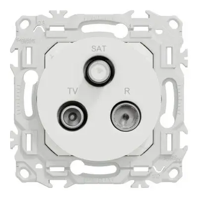 Prise TV/FM/SAT odace - sorties coaxiales - blanc craie - SCHNEIDER - S920461 - Schneider Electric