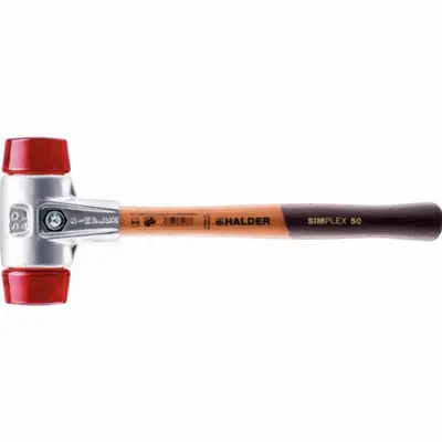 Maillet HALDER SIMPLEX Plastique avec boîtier en aluminium et manche en bois - D=60 mm - 3106.060