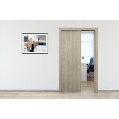 Porte coulissante alvéolaire BRAGA décor café - 204 x 73 cm - tire - Gedimat - VICAIMA