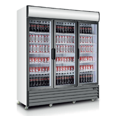 Vitrine réfrigérée positif 3 portes vitrées battantes 1480L