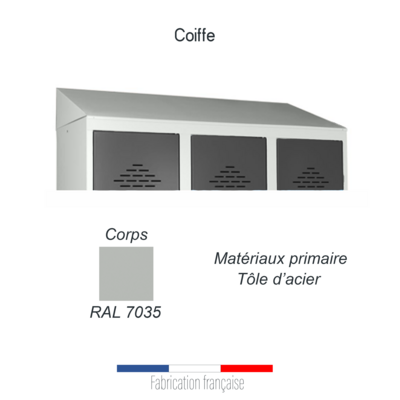 Coiffe Inclinée pour Vestiaire – H.180xL.600xP.500 mm