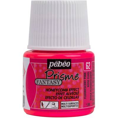 Flacon 45ml Peinture Fantasy Prisme à effet alvéolé ROSE FLUO - PÉBÉO