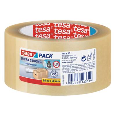 Rouleau adhésif ultra emballage PVC 50mm x 66m Transparent - TESA